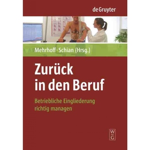Zurück 9783110202311 Beruf den 按需印刷DEG