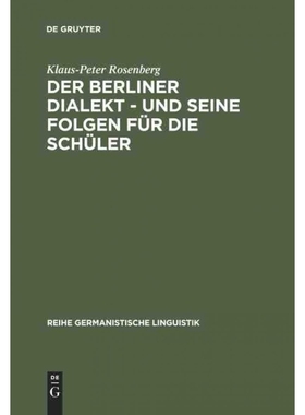 按需印刷DEG Der Berliner Dialekt   und seine Folgen für die Schüler[9783484310681]
