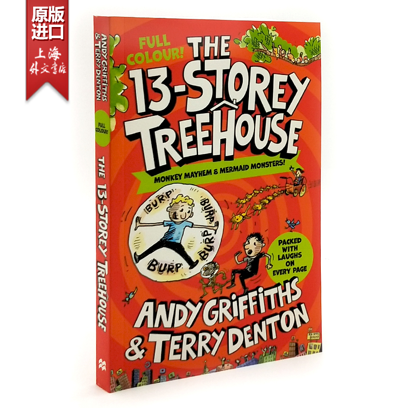 全彩版2023新 英文原版 13层树屋故事 小屁孩树屋历险记 The 13-Storey Treehouse colour edition疯狂树屋历险记章节书儿童小说 书籍/杂志/报纸 儿童读物原版书 原图主图