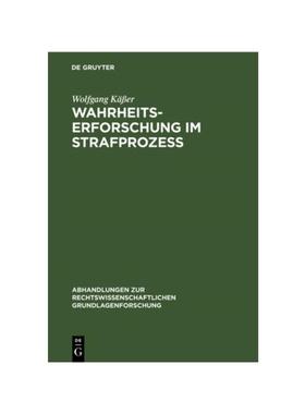 预订【德语】Wahrheitserforschung im Strafproze?:Methoden der Sachverhaltsaufkl?rung