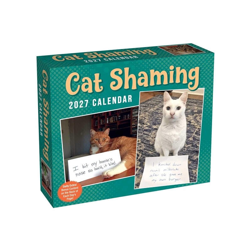 现货 猫咪羞耻2027年日历 CAT SHAMING 2027 DAY-TO-DAY CALENDAR 英文原版 上海外文 9798881608040