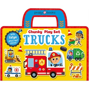 英文原版 游戏套装 Play 现货Chunky 厚实 Trucks ：卡车 9781916745254 外文书店 儿童读物 Set