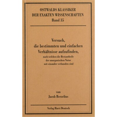 预订不退不换德语Versuch, die bestimmten und einfachen Verhältnisse aufzufinden, nach welchen di