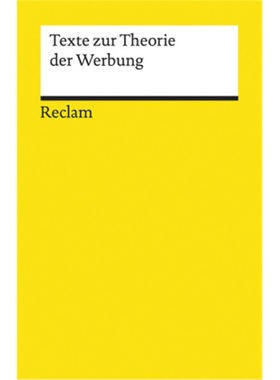 预订【德语】 Texte zur Theorie der Werbung[9783150195086]