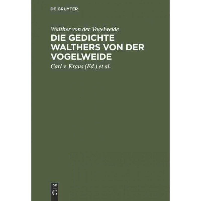 按需印刷不退不换DEG Die Gedichte Walthers von der Vogelweide[9783111181011]