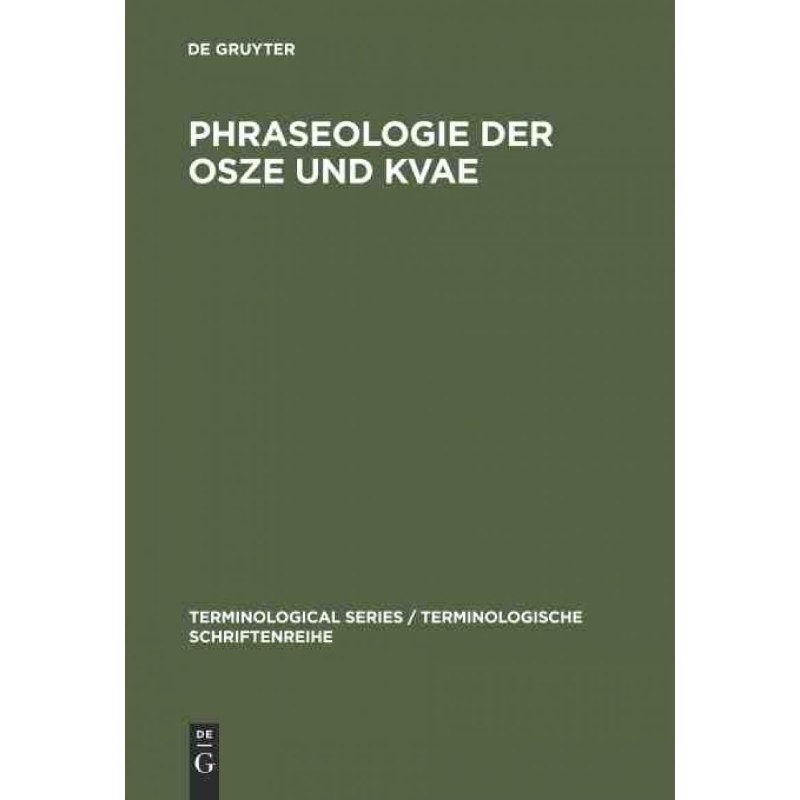 按需印刷DEG Phraseologie der OSZE und KVAE[9783110151336]