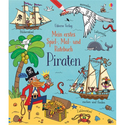 预订【德语】 Mein erstes Spiel-, Mal- und Ratebuch: Piraten[9781789412796]