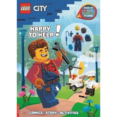 现货 LEGO (R) City: Happy to Help! Activity Book (with Harl Hubbs minifigure)