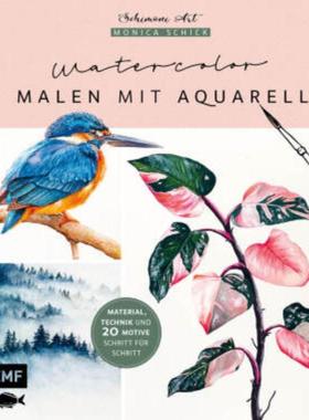 预订【德语】 Watercolor - Malen mit Aquarell:Material, Technik und 20 Motive Schritt-für-Schritt