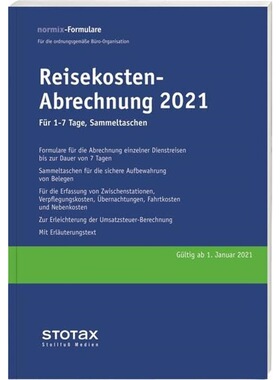 预订不退不换德语 Reisekosten-Abrechnung 2021, fur 1-7 Tage