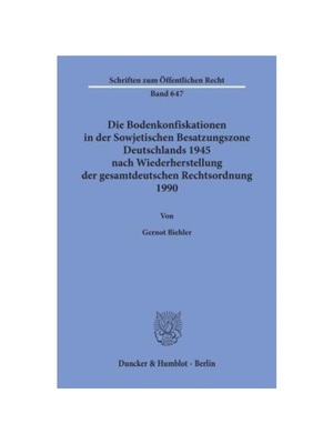 预订【德语】Die Bodenkonfiskationen in der Sowjetischen Besatzungszone Deutschlands 1945 nach Wiederherstellung der gesa