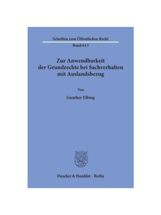预订不退不换德语Zur Anwendbarkeit der Grundrechte bei Sachverhalten mit Auslandsbezug.: