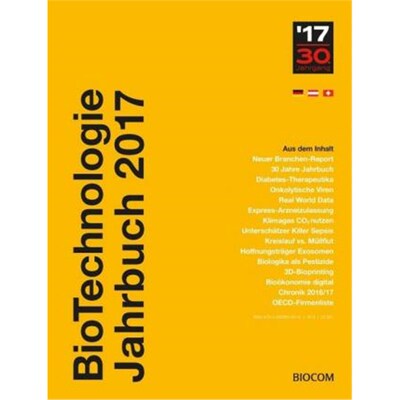 预订【德语】 BioTechnologie Jahrbuch 2017: