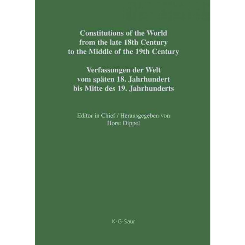 预订不退不换DEG Constitutions of the World from the late 18th Century to the Middle of  the 19th Century, Part V