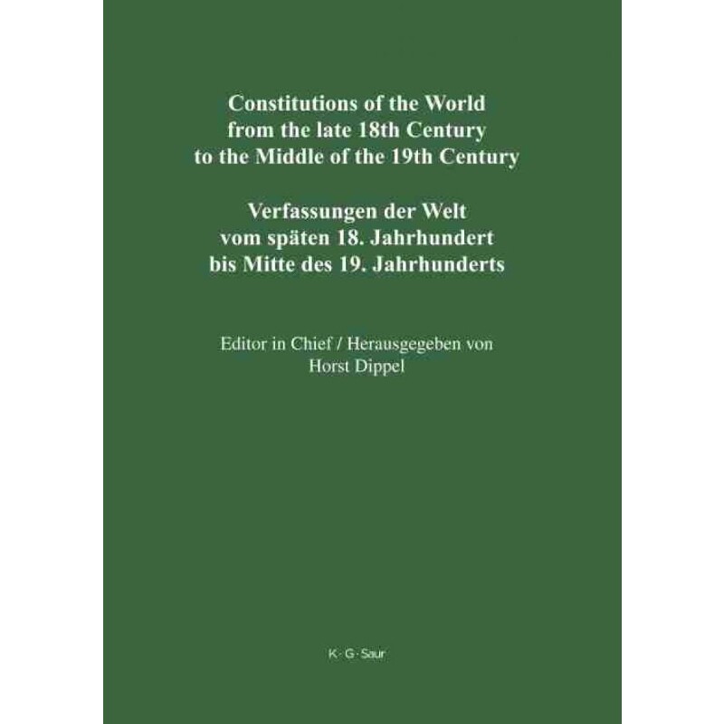 预订不退不换DEG Constitutions of the World from the late 18th Century to the Middle of  the 19th Century, Supple