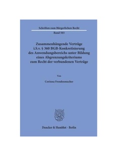 Vertr?ge Abgrenzu eines des 德语 Zusammenh?ngende Anwendungsbereichs 360 i.S.v. Bildung 预订 BGB unter Konkretisierung