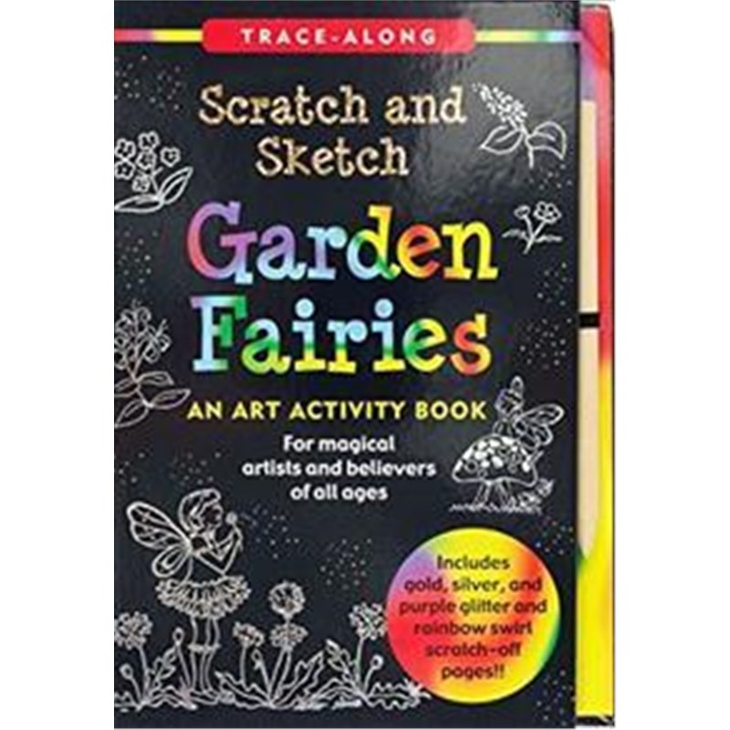 现货刮刮素描书 Garden Fairies Scratch and Sketch: An Art英文原版儿童手工DIY创意趣味书