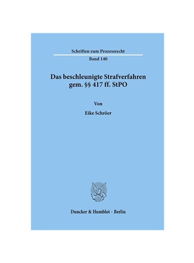 预订不退不换德语Das beschleunigte Strafverfahren gem. 417 ff. StPO.: