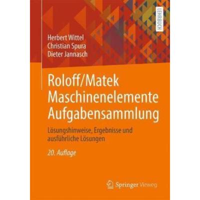 预订【德语】 Roloff/Matek Maschinenelemente Aufgabensammlung:Lösungshinweise, Ergebnisse und aus