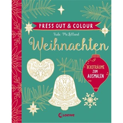 预订【德语】Press Out & Colour - Weihnachten:Dekoträume zum Ausmalen