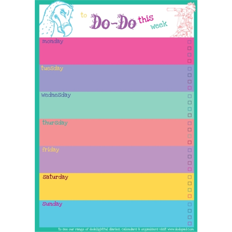 预订Dodo Weekly to Do Do Reminder List Planner Pad- Bright:52 Pages for a Year's Worth of Memos, Notes and Vital Re