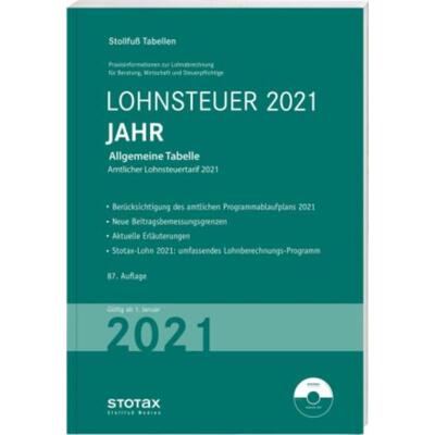 预订【德语】 Tabelle, Lohnsteuer 2021 Jahr:mit 8 % + 9