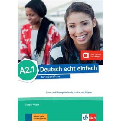 预订【德语】 Deutsch echt einfach A2.1 - Kurs- und Übungsbuch mit Audios und Videos[9783126765282]