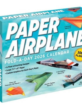2026原版日历台历 纸飞机2026年每日一折日历Paper Airplane 2026 Fold-A-Day Calendar