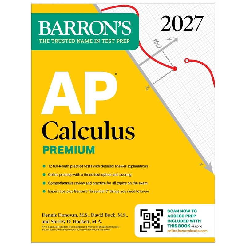 现货 AP微积分高级教程 2027版 AP Calculus Premium, 2027 英文原版 上海外文 9798349700750