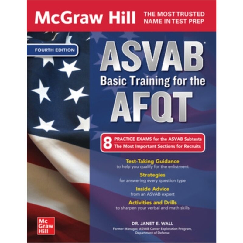 预订不退不换McGraw Hill ASVAB Basic Training for the AFQT, Fourth Edition[9781264274864]