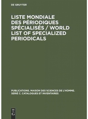 按需印刷DEG Liste mondiale des périodiques spécialisés   World list of specialized periodicals[9783111267043]