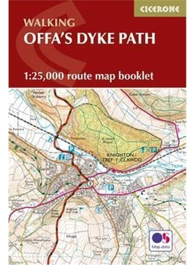 预订Offa's Dyke Map Booklet:1:25,000 OS Route Mapping