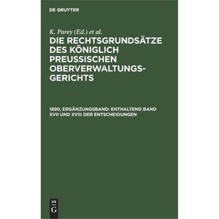 Band XVII und 预订 der Enthaltend XVIII Entsch 德语