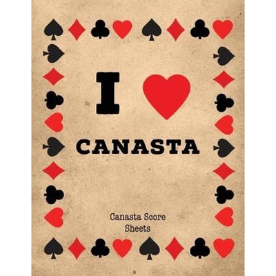 预订Canasta Score Sheets:Scorebook for Canasta Card Game, Games Scores Pages, 6 Players, Record Scoring Sheet Log Book