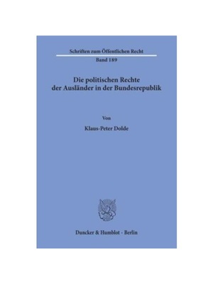 预订【德语】Die politischen Rechte der Ausl?nder in der Bundesrepublik.: