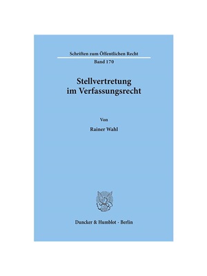 预订不退不换德语Stellvertretung im Verfassungsrecht.: