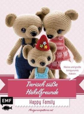 预订【德语】 Tierisch süße Häkelfreunde Happy Family:Kleine und große Amigurumis häkel