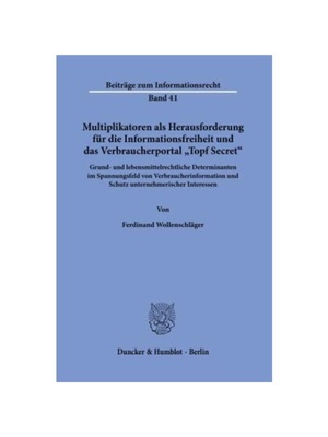 预订【德语】Multiplikatoren als Herausforderung für die Informationsfreiheit und das Verbraucherportal ?Topf Secret?.:G