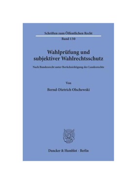 预订【德语】Wahlprüfung und subjektiver Wahlrechtsschutz.:Nach Bundesrecht unter Berücksichtigung der Landesrechte.