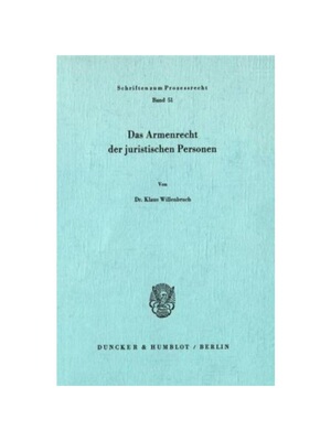 预订【德语】Das Armenrecht der juristischen Personen.: