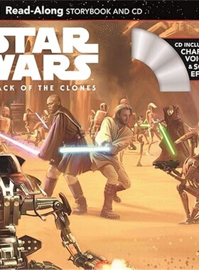 现货Star wars : attack of the clones : read-along storybook and CD (Disney Read Alon[9781484781807]