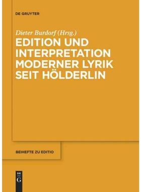 按需印刷DEG Edition und Interpretation moderner Lyrik seit H?lderlin[9783110231519]