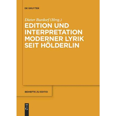 按需印刷不退不换DEG Edition und Interpretation moderner Lyrik seit H?lderlin[9783110231519]
