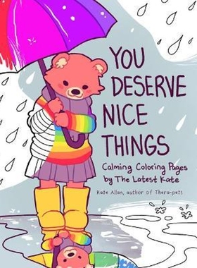 预订You Deserve Nice Things:Calming Coloring Pages by TheLatestKate (Art for Anxiety, Inspirational Coloring Book for Ad