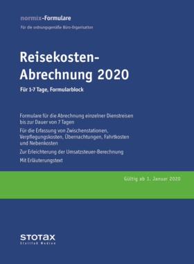 预订不退不换德语 Reisekosten-Abrechnung 2020, fur 1-7 Tage