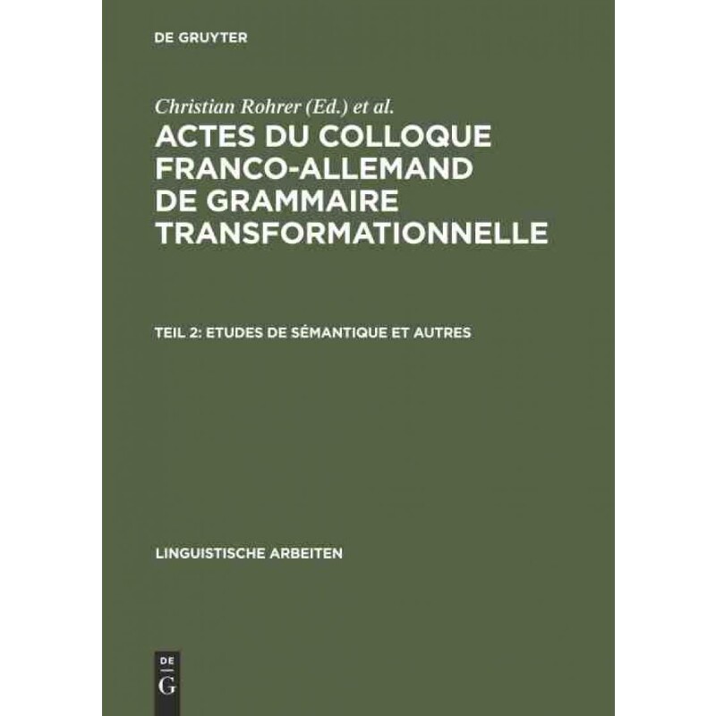 按需印刷不退不换DEG Etudes de sémantique et autres[9783484102064]