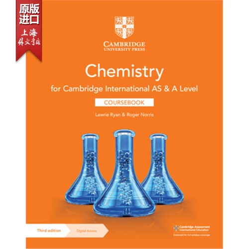 现货  剑桥化学教材 NEW Cambridge International AS & A Level Chemistry Coursebook with Digital Access (2 Years)  英文原版