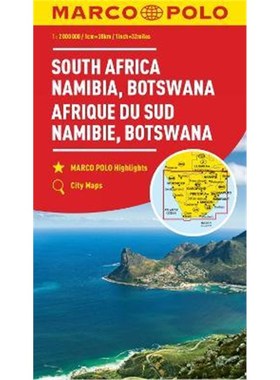 预订South Africa, Namibia & Botswana Marco Polo Map