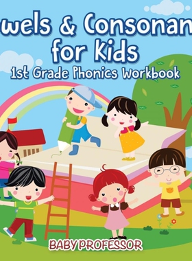 预订不退不换Vowels & Consonants for Kids | 1st Grade Phonics Workbook