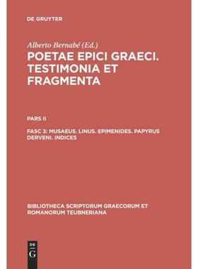 按需印刷DEG Musaeus. Linus. Epimenides. Papyrus Derveni. Indices[9783110194876]